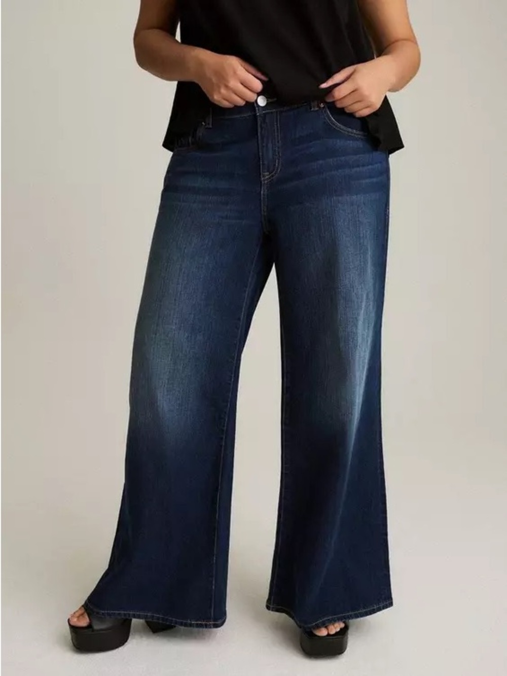 Torrid Festi Baggy Low-Rise Wide Leg Jean Dark Wash - 14